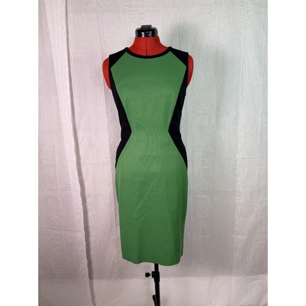 Classiques Entier Slimming Colorblock Sheath Dress Size 6 Green And Black C962